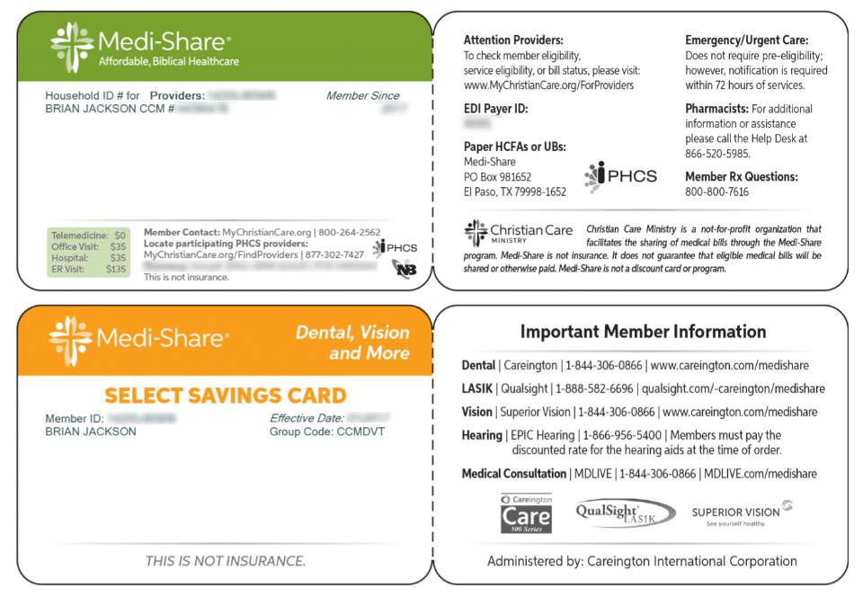 Medi-Share ID cards